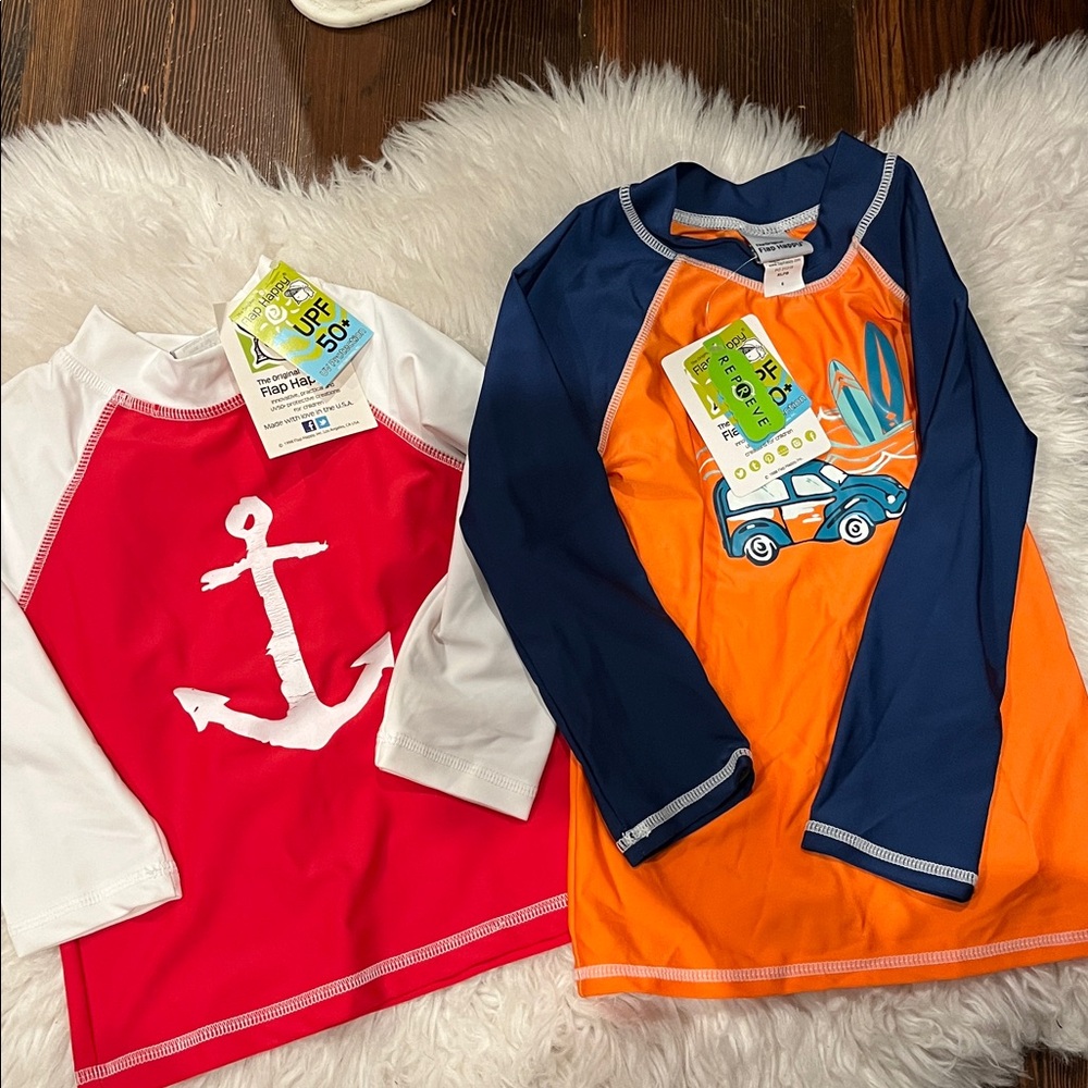The original Flap happy Kids' Anchor and Car Rash Guard BOY Set